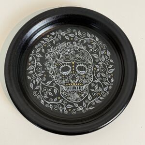 Fiesta Skull and Vine Black Appetizer Plate 6.5”